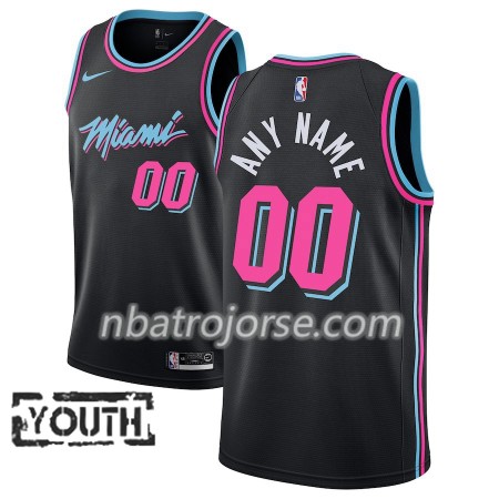 Barn Miami Heat Tröja Skräddarsydda 2018-19 Nike City Edition Svart Swingman
